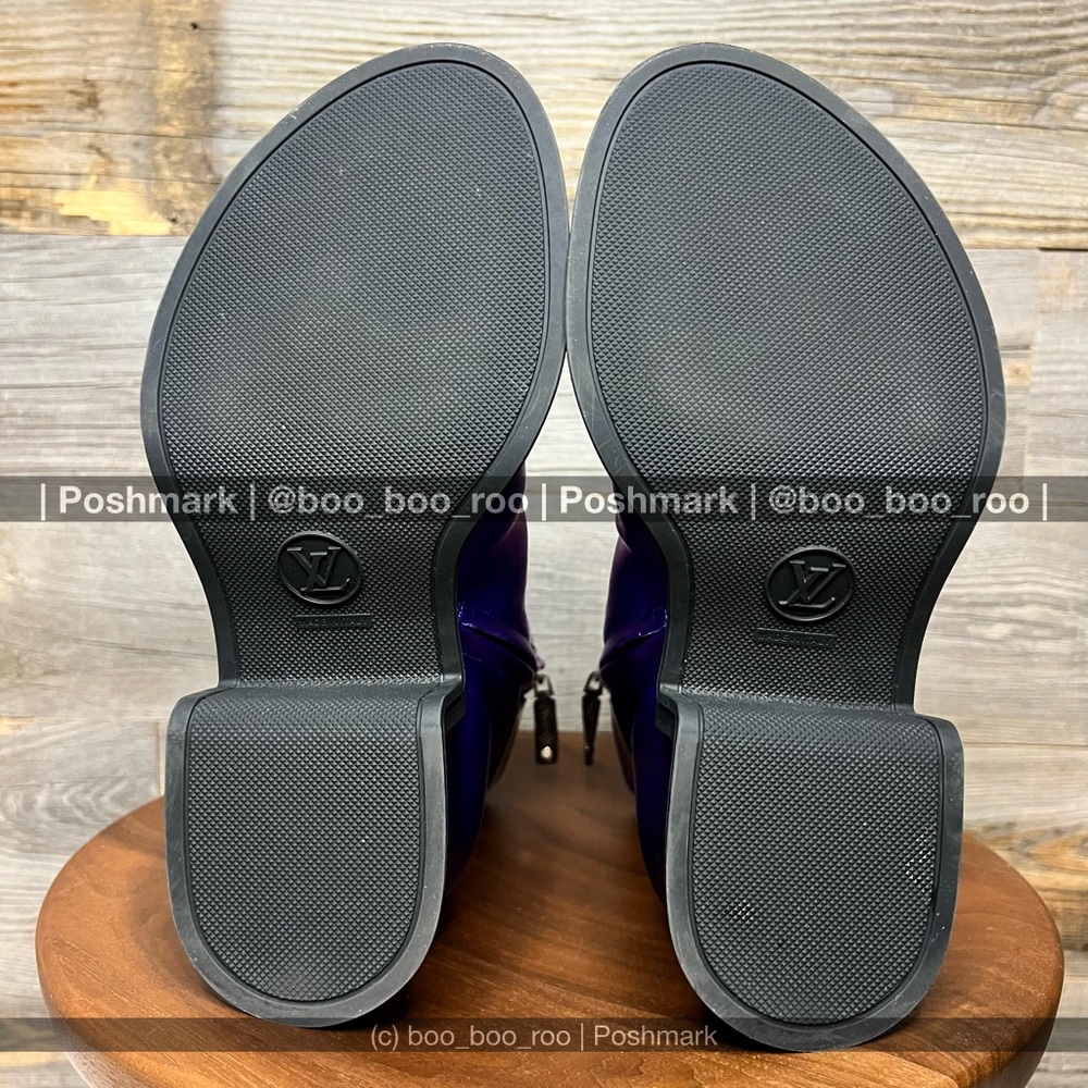 SALE!✨Vuitton RUNWAY Open-Toe Boots, Blue, Black, & Silver Hardware, 💯 AUTHENTIC - Picture 13 of 15